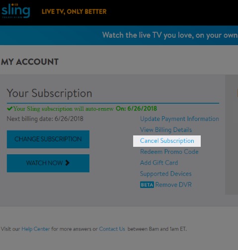 cancel slingtv