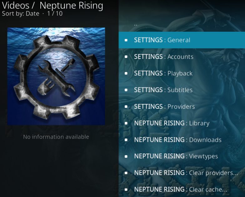 Neptune Rising Settings