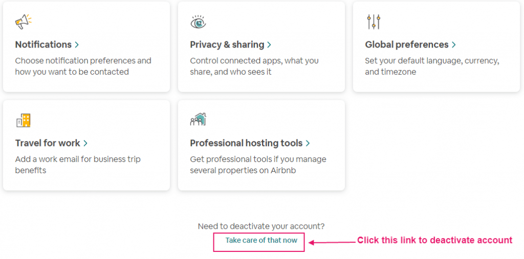 deactivate airbnb account