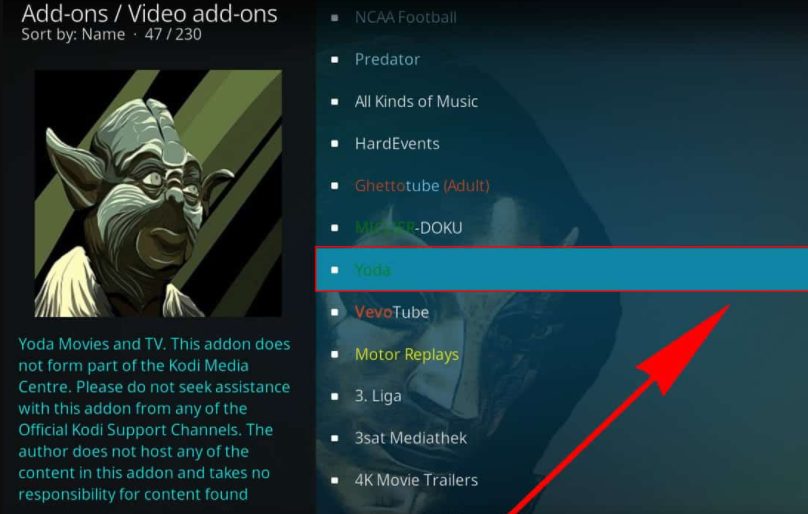 yoda kodi addon