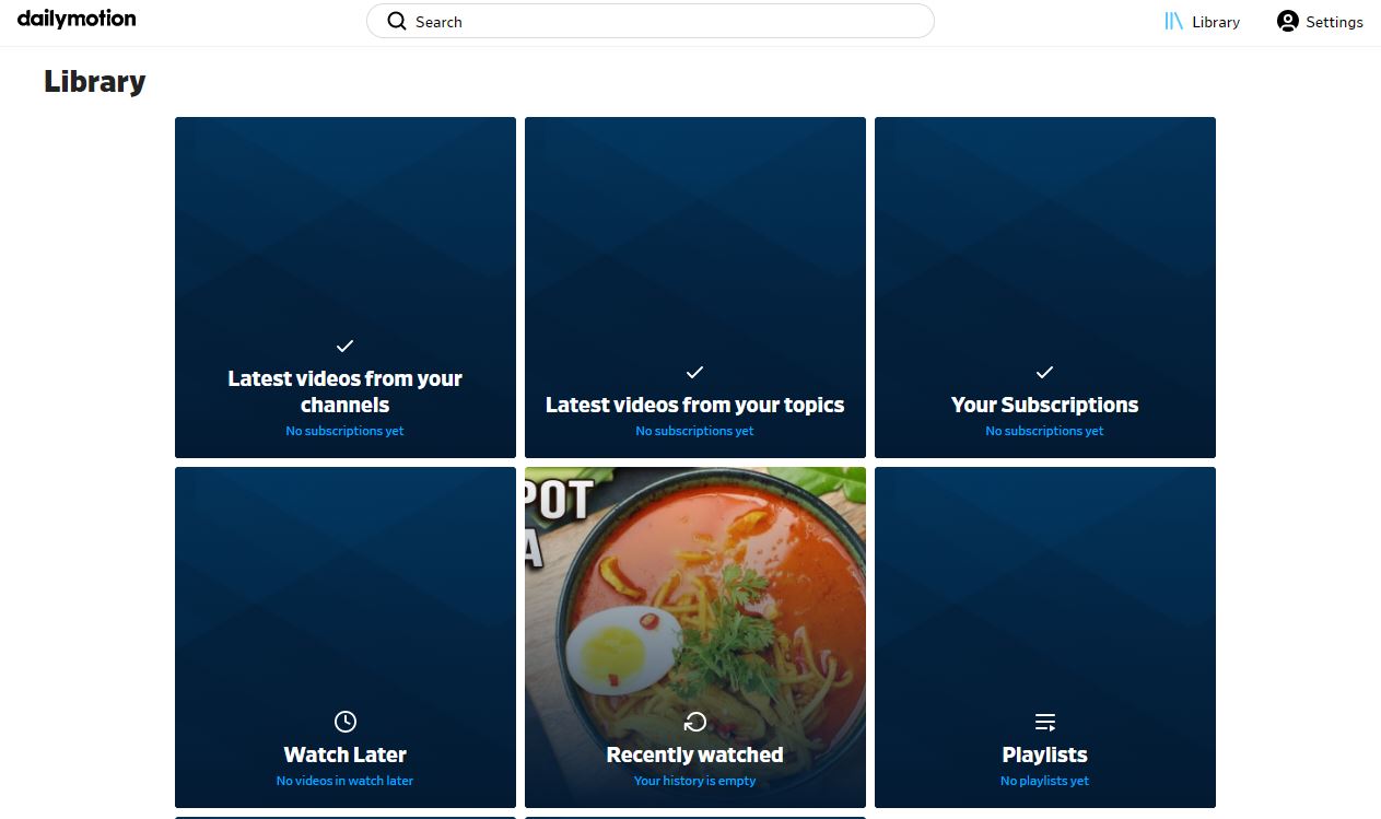 Dailymotion Library Page
