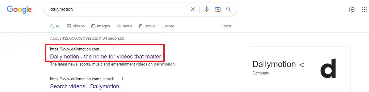 Launch Dailymotion Official Site