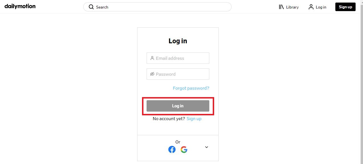 Login with Dailymotion on Roku