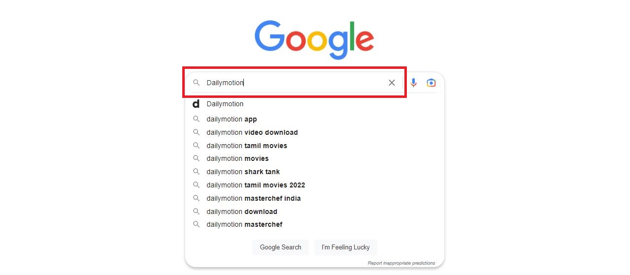 Search Dailymotion on android