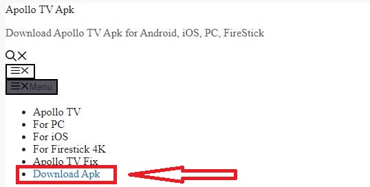 Select Device to Download Apollo TV