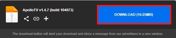 Tap on Download to Stream Apollo Group TV on Roku