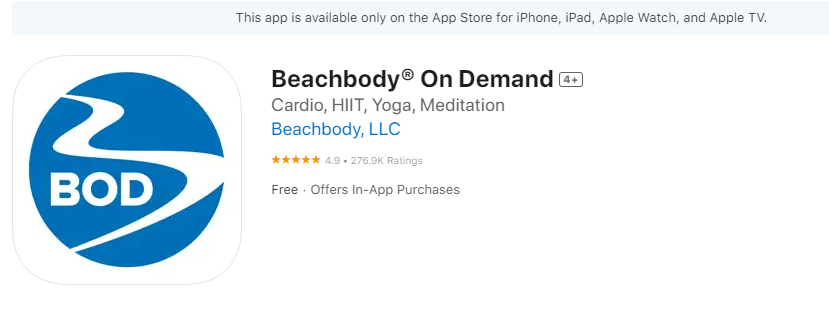 Beachbody on Demand on Samsung TV