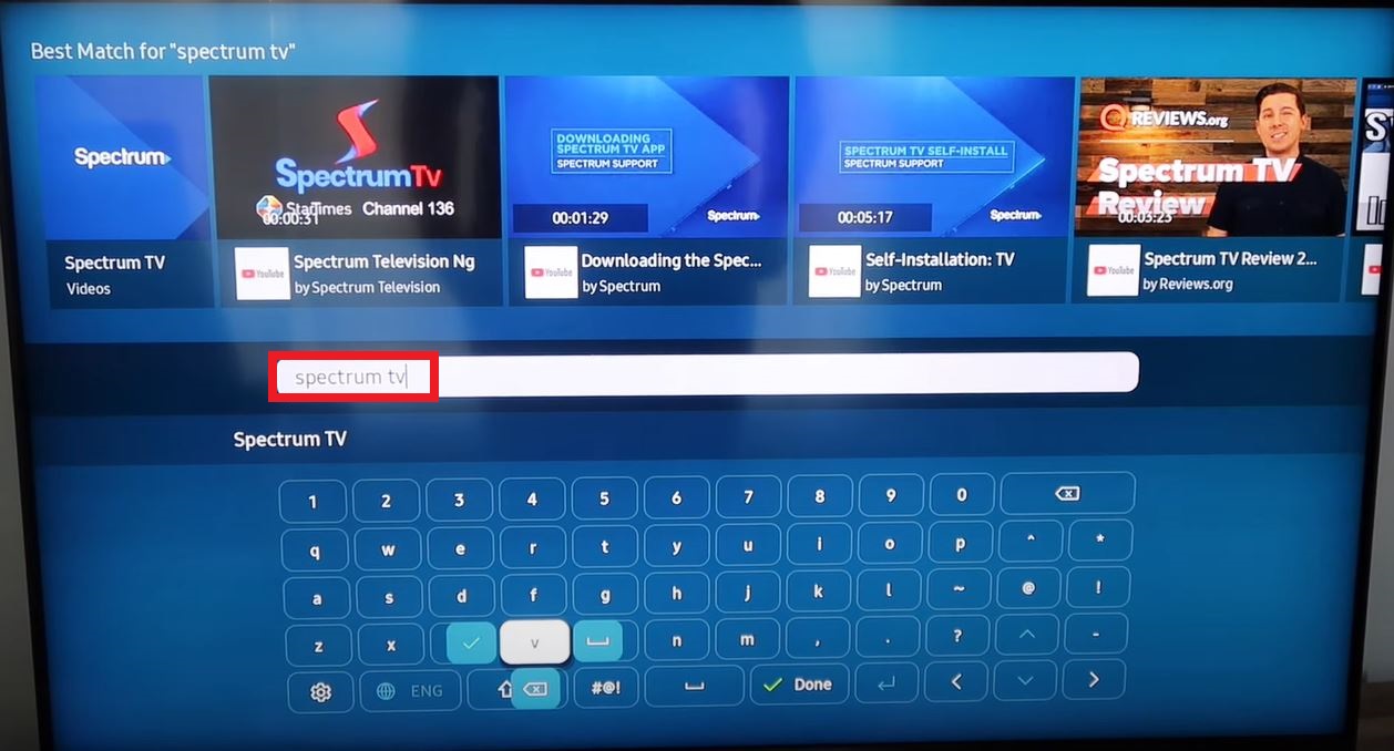 Search Spectrum TV App on Samsung Smart TV
