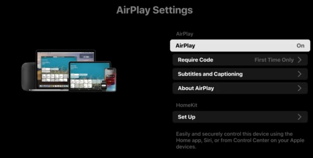 airplay settings