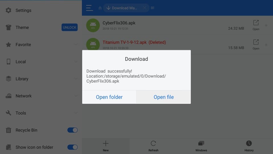 cyber flix es open file