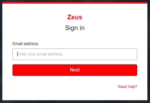 zeus log in
