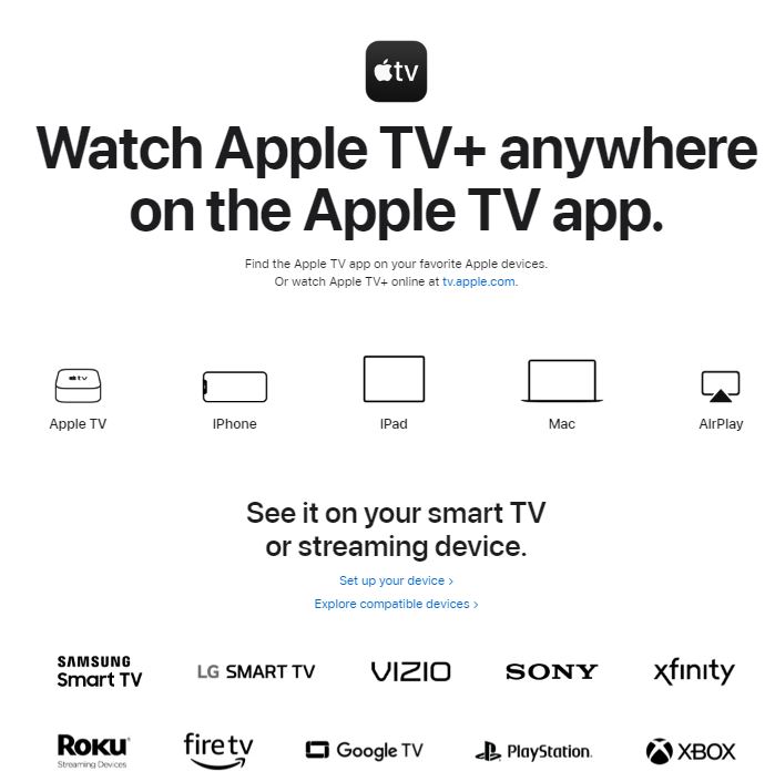 Apple TV Plus compatible devices