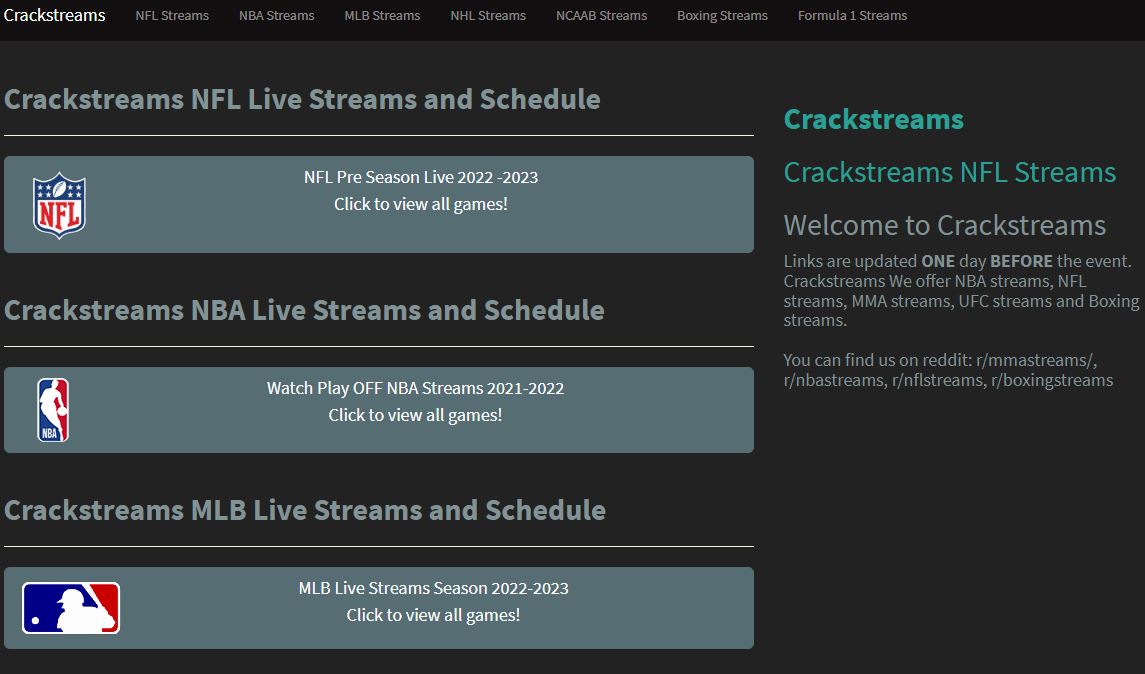 crackstreams website