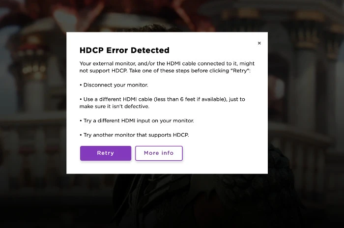 HDCP error