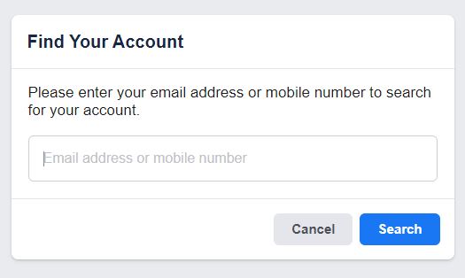 facebook find account