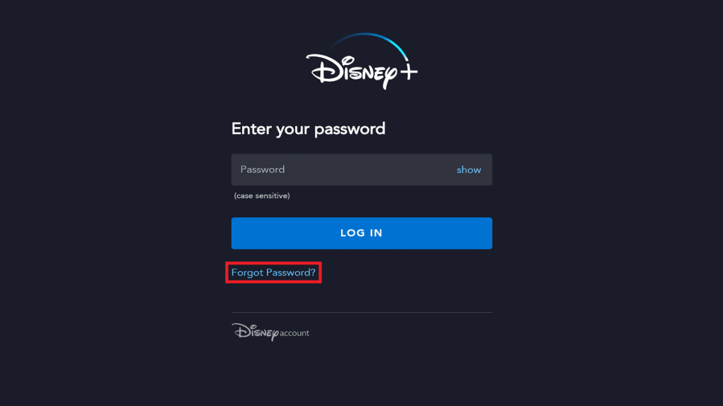 forgot password