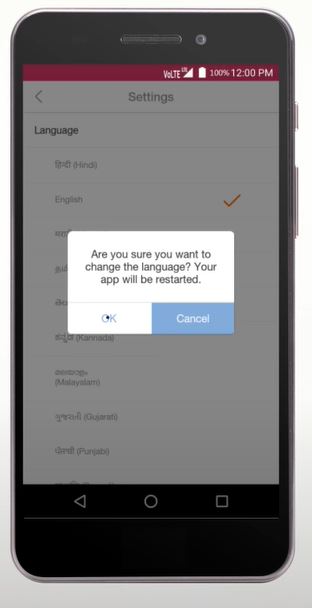 jio tv language change