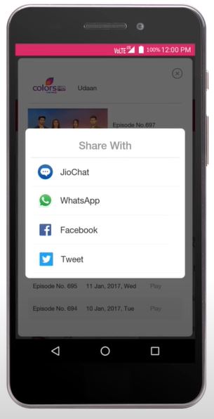 jio tv share
