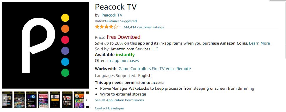 peacock on amazon
