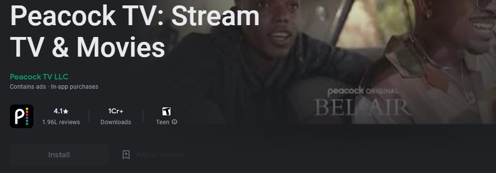 peacock on google play