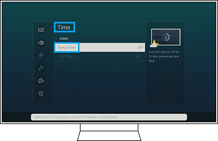 samsung tv sleep timer