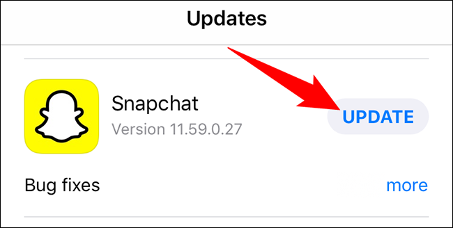 snapchat update on apple