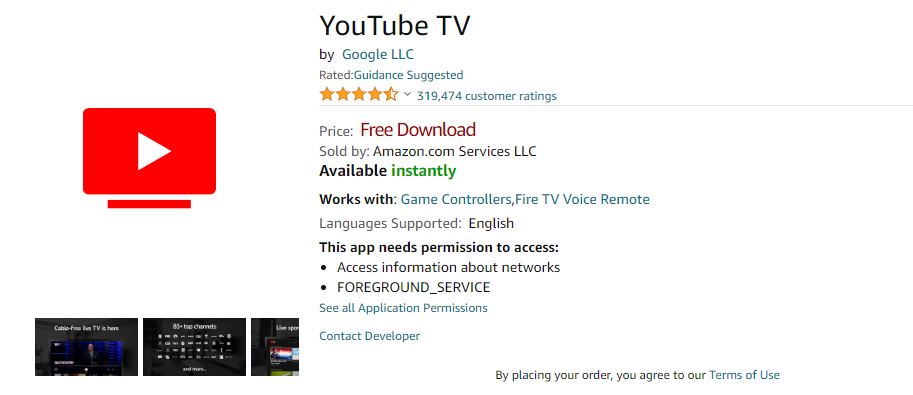 youtube tv on amazon