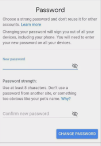 Enter New Password to Change YouTube TV Password