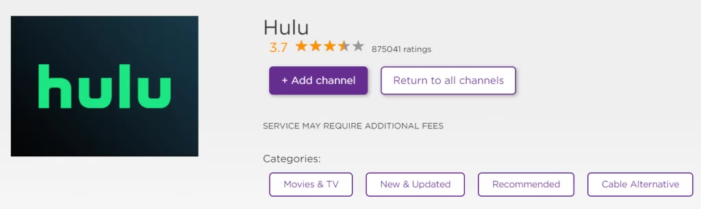 Hulu Live Stream on Roku