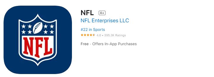 NFL App on Apple App STore
