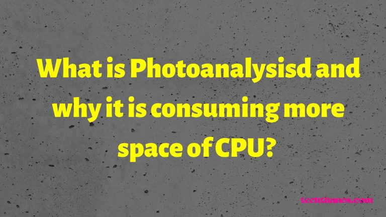 What is Photoanalysisd and why it is consuming more space of CPU?