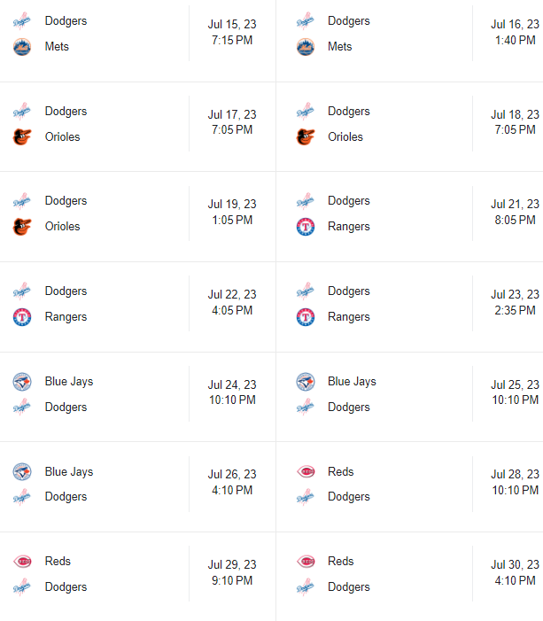 dodgers game schedule 2023 10