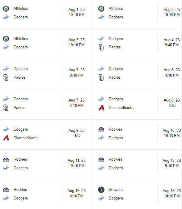 dodgers game schedule 2023 11