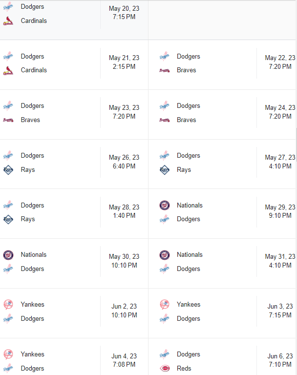 dodgers game schedule 2023 7