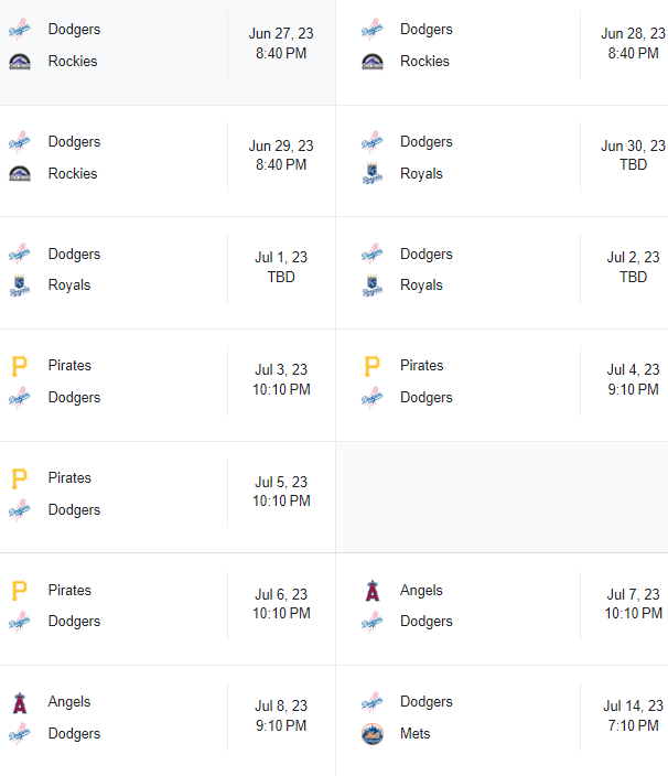 dodgers game schedule 2023 9