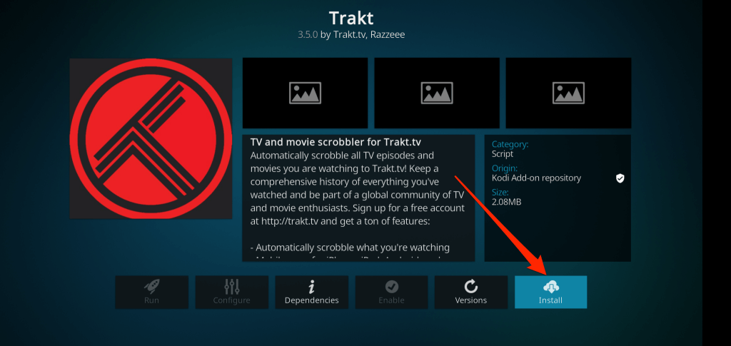kodi trakt install