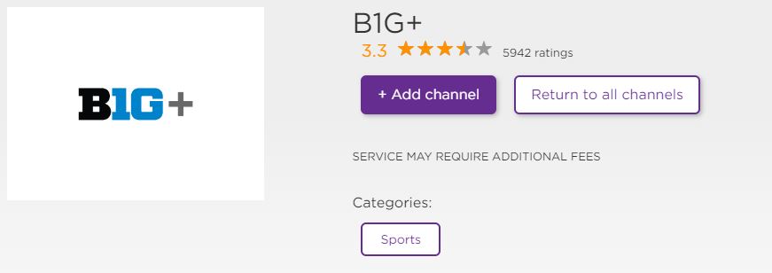 Big Ten Network on Roku