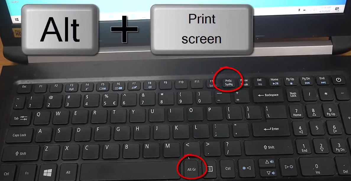 Click Alt tab to Take a Screenshot on Acer Laptop