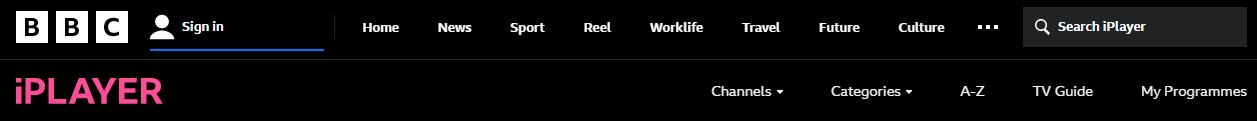 Click the Sign In on BBC iPlayer