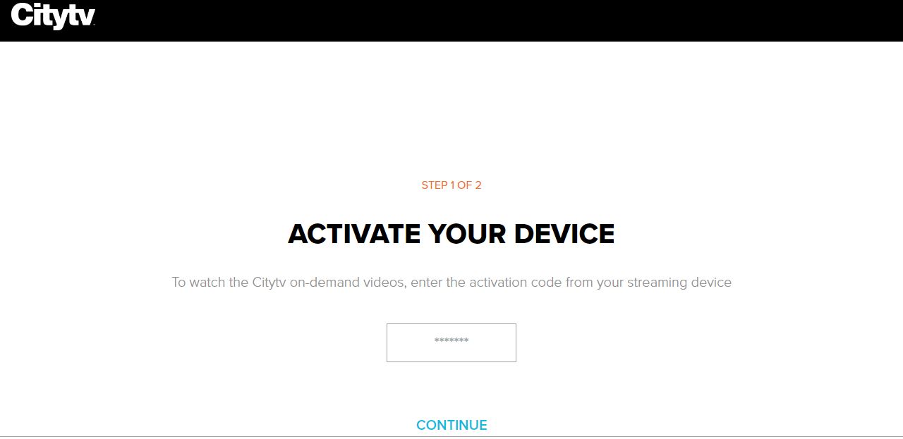 Enter Activation Code in City TV