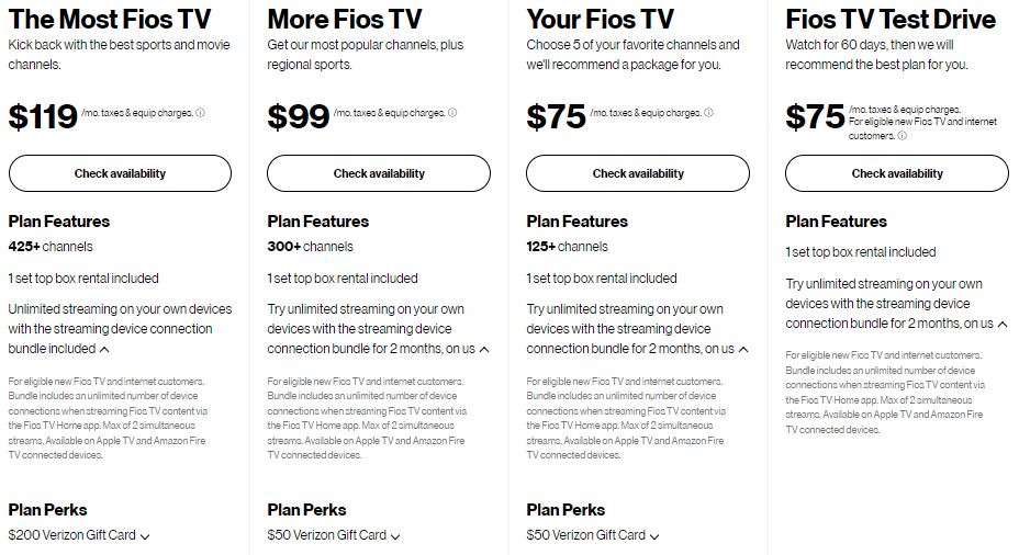FiOS TV Plans