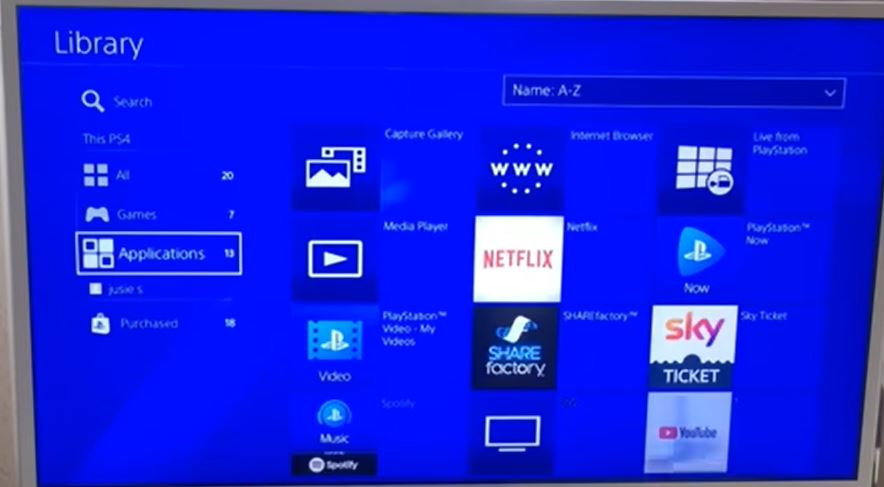 Go to application on PS5