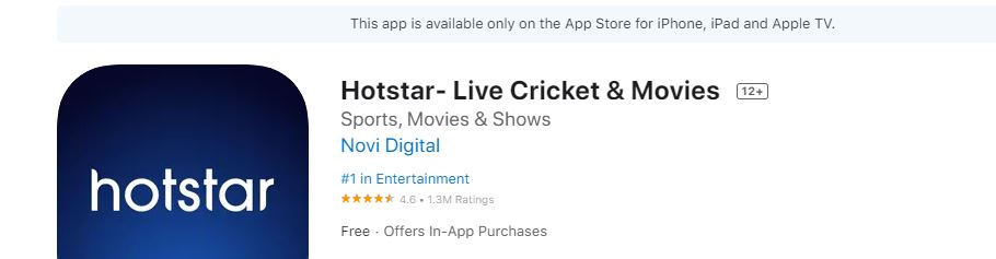 Hotstar on Samsung Smart TV on the Apple App Store