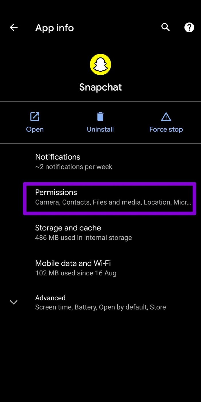 Snapchat Permissions