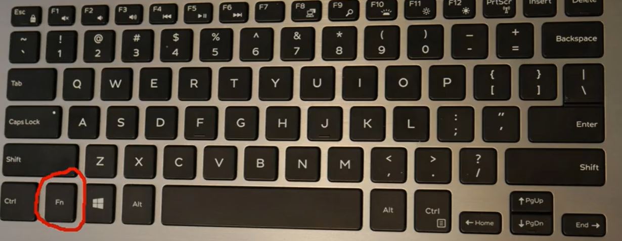 Tap Fn tab on Acer Laptop