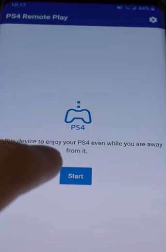 Tap on Start tab on PS Remote Play