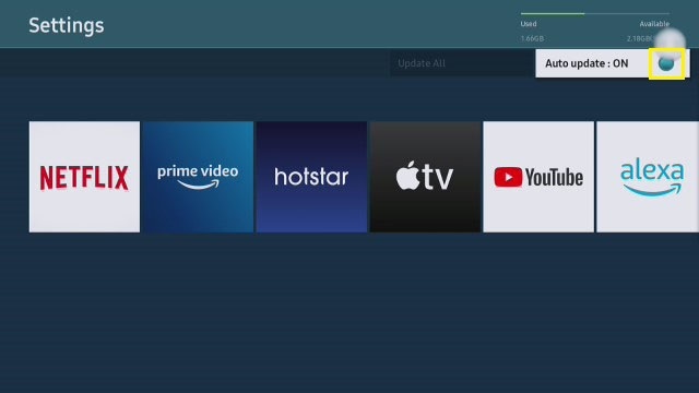 auto update sunday ticket on smasung tv