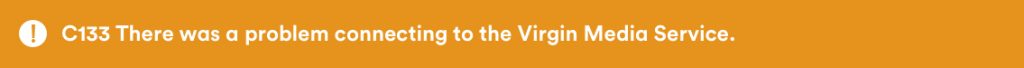 Virgin Media Error Code C133