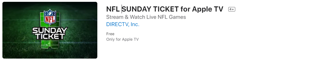 NFL Sunday Ticket on apple tv