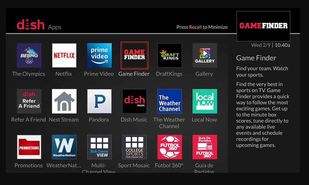 SF Giants Game on Dish Network